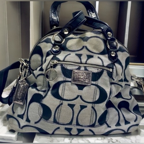 Coach Poppy Signature Lurex C Outline Satchel 18709 Navy EUC w/ Hangtags Coach Poppy Signature Lurex C Outline Satchel 18709 Navy EUC w/ Hangtags